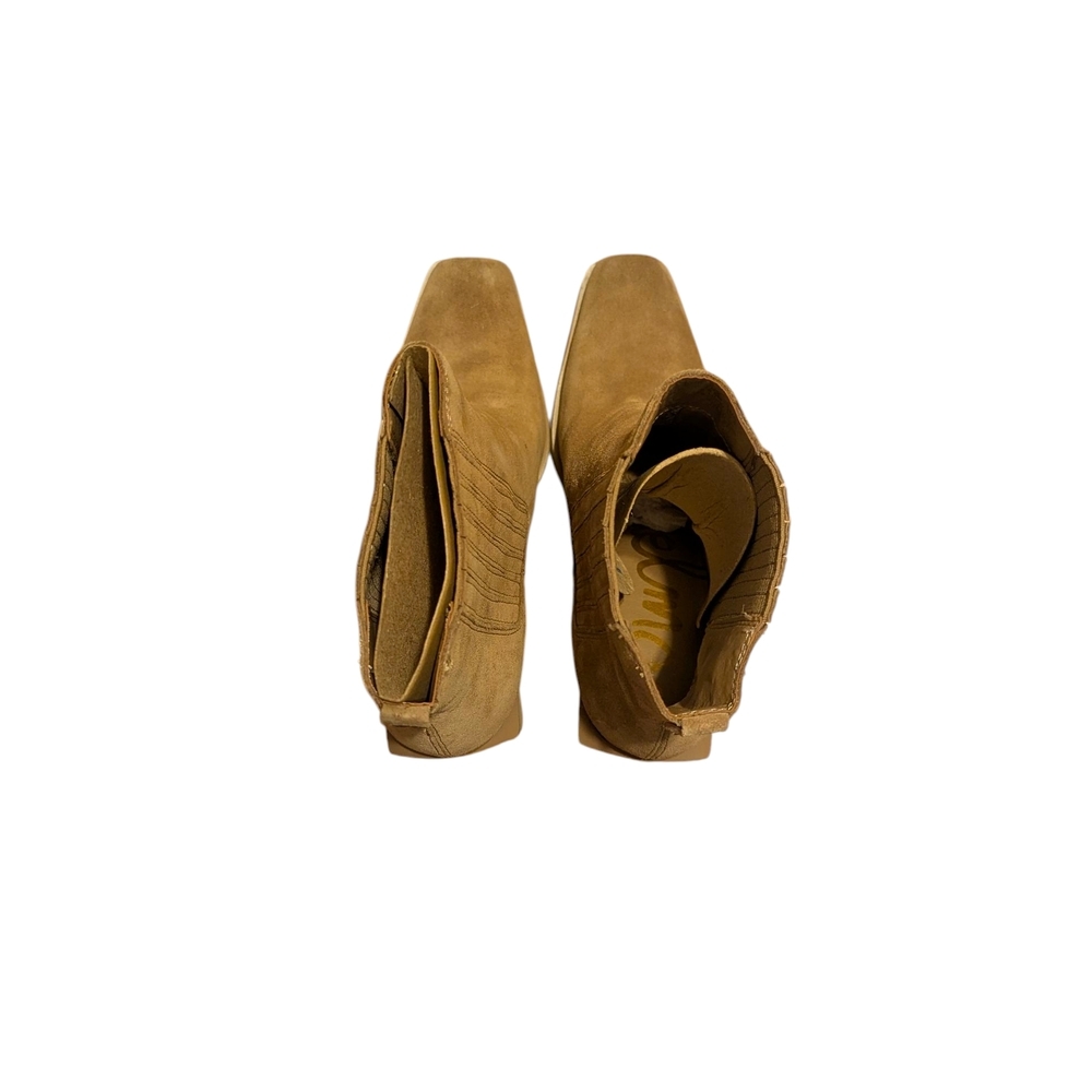 NWOT -Sam Edelman Emalia Taupe Block Heel Pull On Leather Ankle Boots - Size 9.5 - Picture 5 of 6